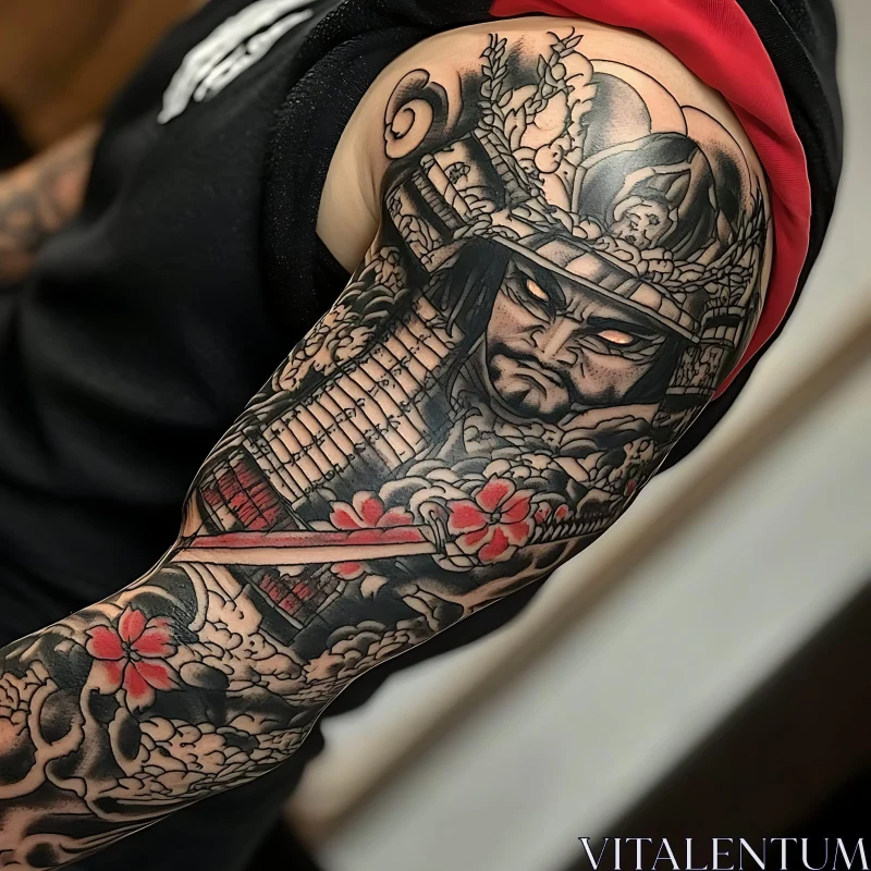 Samurai Warrior Detailed Arm Tattoo AI Image