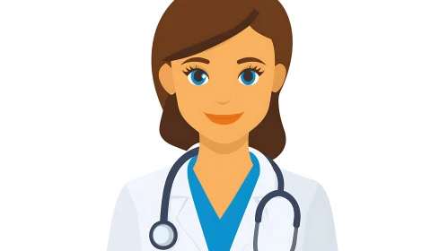 Friendly Female Doctor Illustration