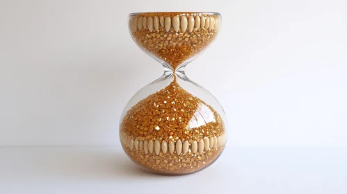 Hourglass with Golden Sand and Teeth