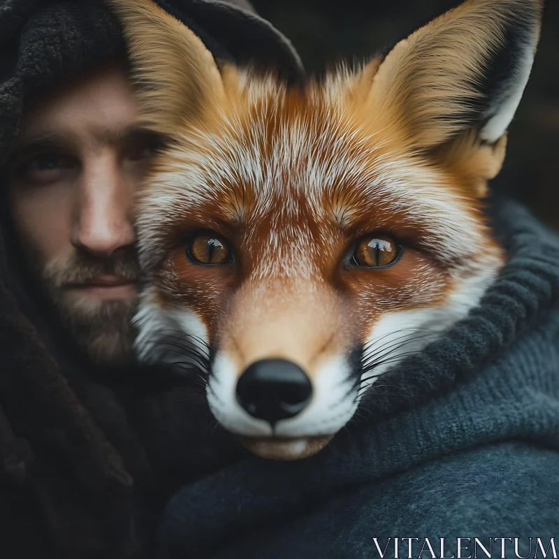 Fox and Human Portrait AI Image