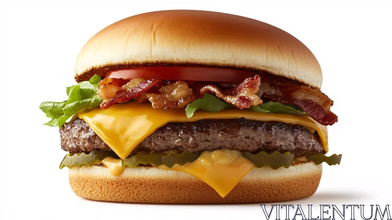 Classic Cheeseburger with Fresh Ingredients AI Image