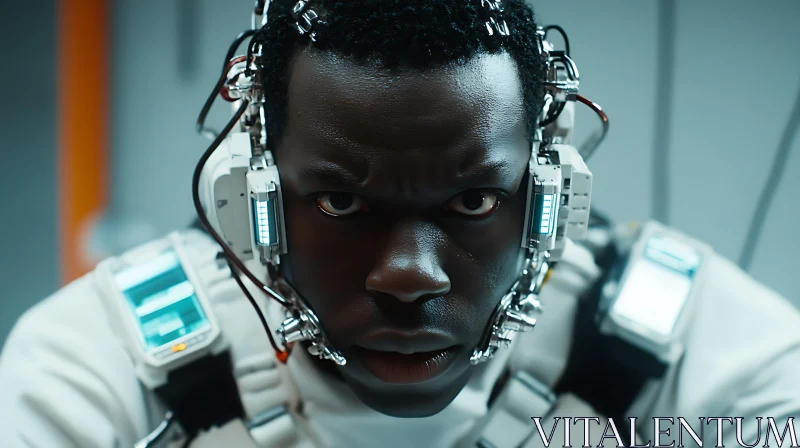 Futuristic Cyborg with High-Tech Gear AI Image