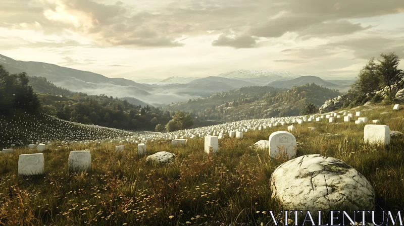 AI ART Memorial Cemetery in Mountainous Terrain