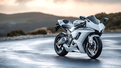 Modern Motorcycle on Asphalt