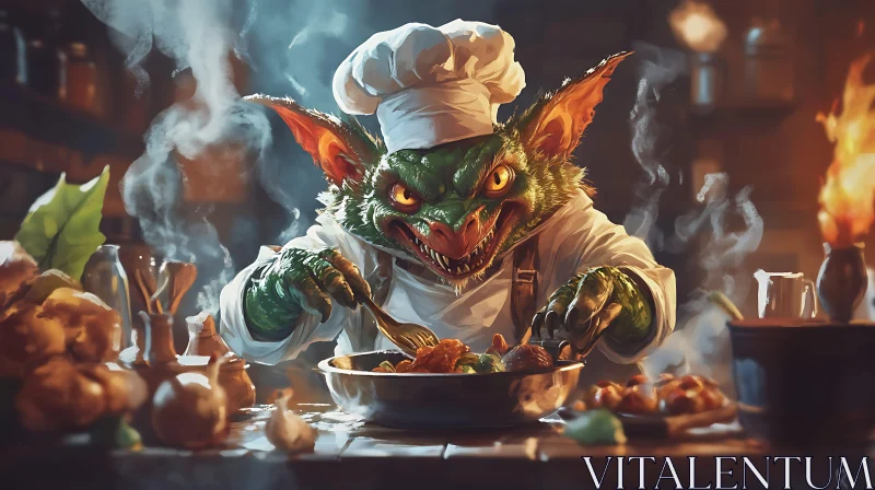 AI ART Fantasy Goblin Cooking