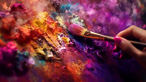 Colorful Palette with Brush