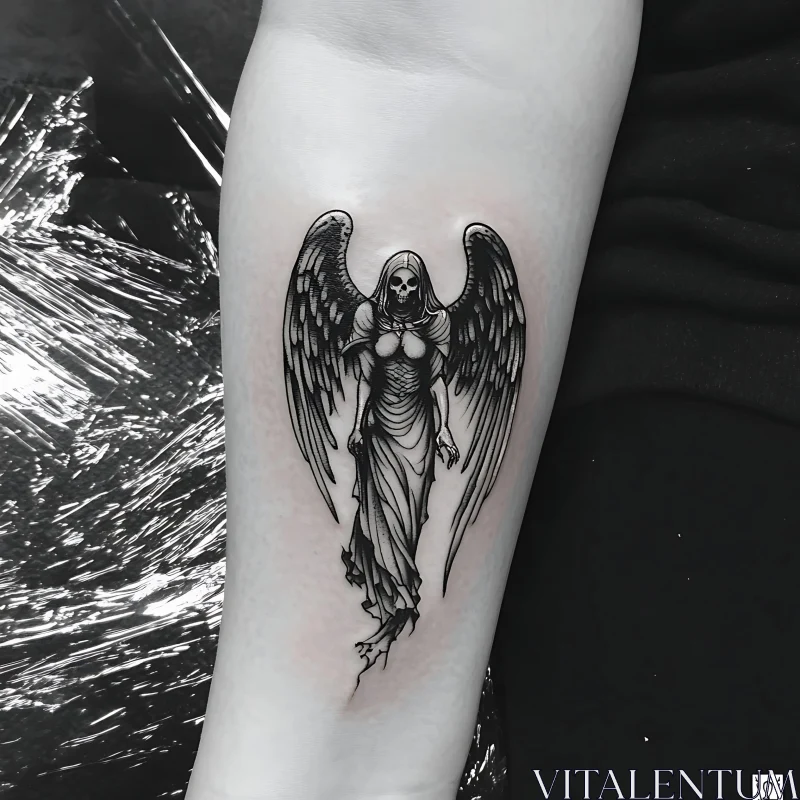 Grim Reaper Angel Tattoo Design AI Image