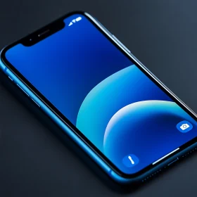 Modern Mobile Phone with Blue Display