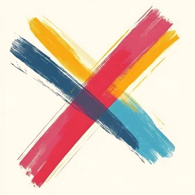 Intersecting Colorful Brushstrokes