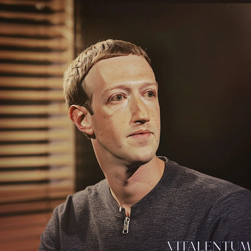 AI ART Thoughtful Mark Zuckerberg Profile Picture