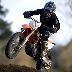 Dirt Bike Rider Mid-Air Stunt
