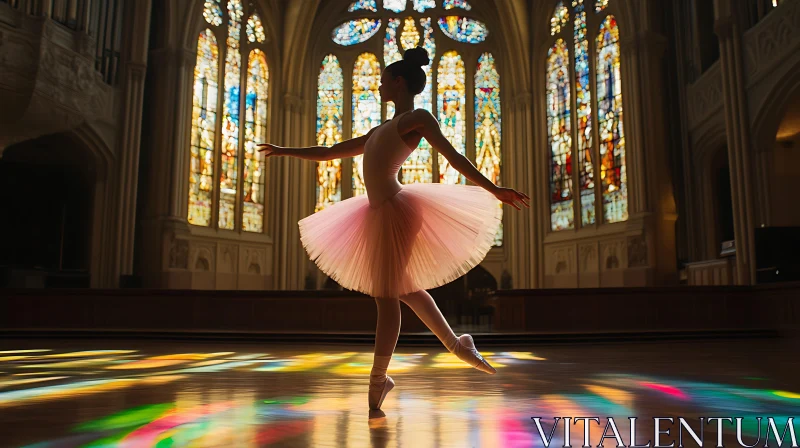 Elegant Ballet Performance in Grand Church AI Image