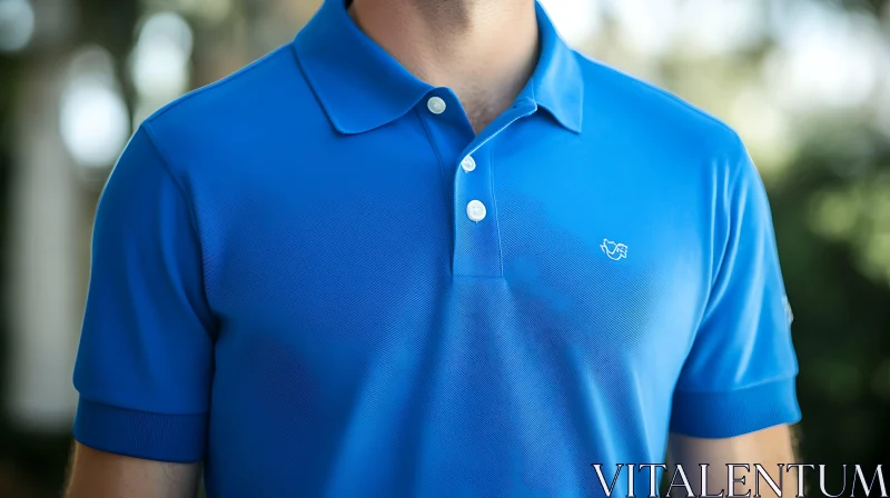 Men's Blue Polo Shirt Fashion AI Image