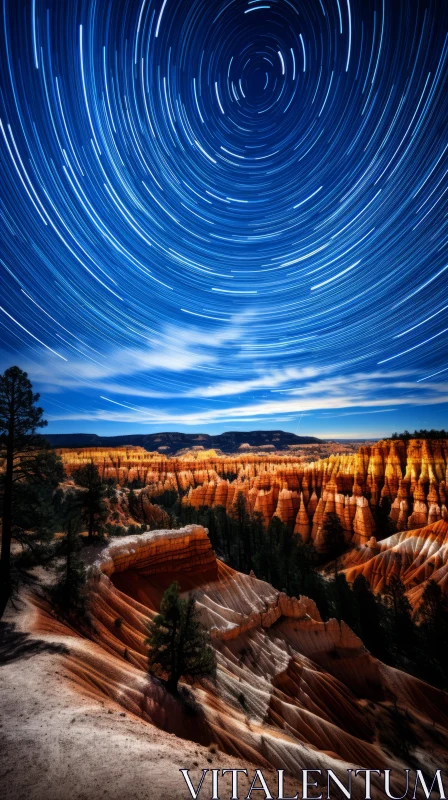 Star Trails over Bryce Canyon National Park - Captivating Photorealistic Landscapes AI Image