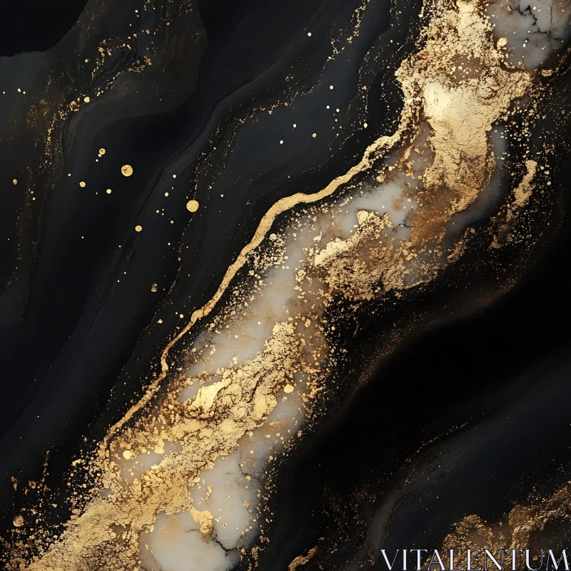 AI ART Luxury Abstract Art with Metallic Gold