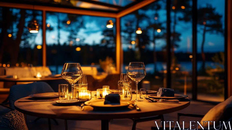 Candlelit Dinner with a View AI Image