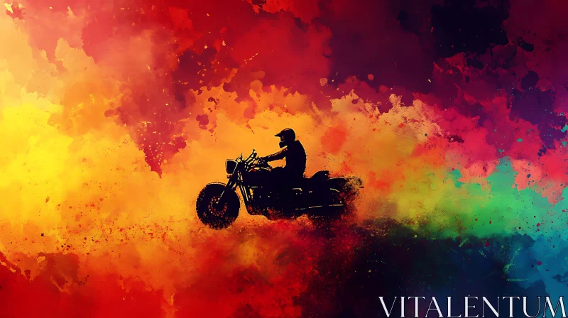 AI ART Abstract Motorcycle Rider