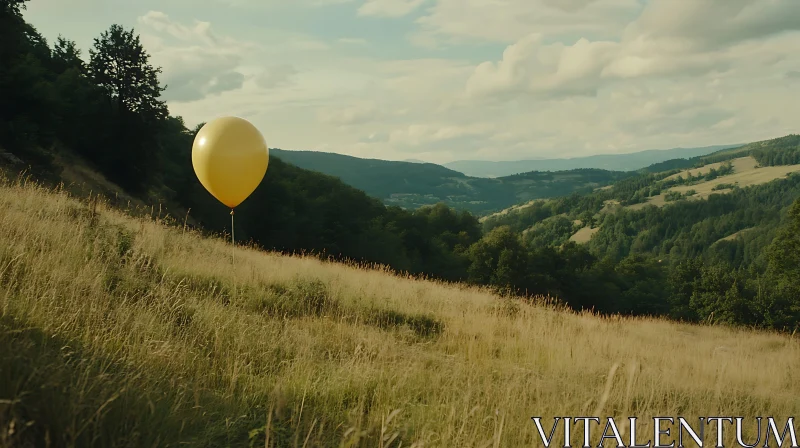 Balloon in a Field AI Image