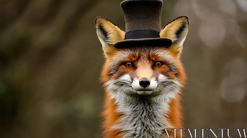 Dapper Fox with a Hat AI Image