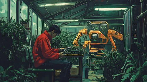 Automated Cultivation: A Modern Greenhouse Scene