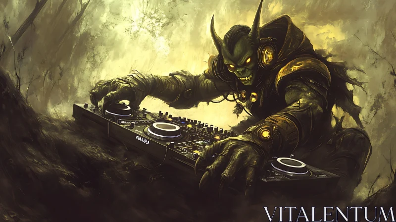 DJing Monster Character Design AI Image