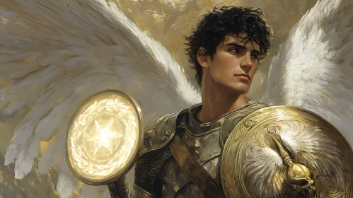 Guardian Angel in Golden Armor