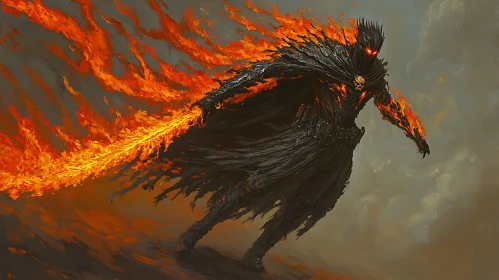 Shadows Ablaze: A Dark Warrior's Path