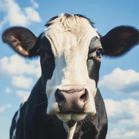 Black and White Cow in Field