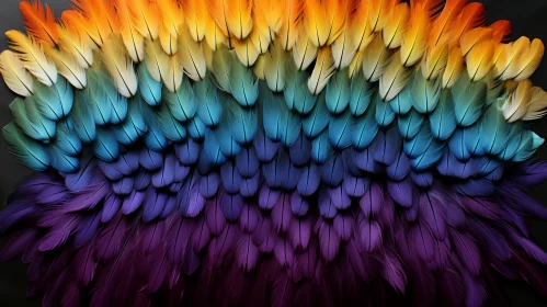 Colorful Feathers Artwork: A Textured Symphony of Colors