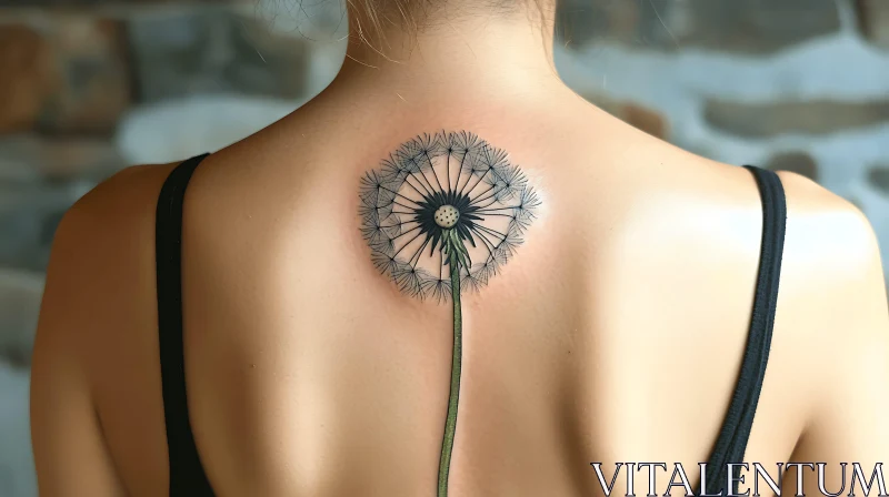 Detailed Dandelion Body Art AI Image