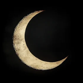 Crescent Moon with Textured Surface