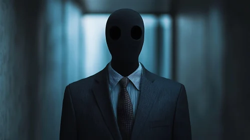 Faceless Man in Dark Suit