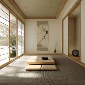 Minimalist Interior with Asian Aesthetics