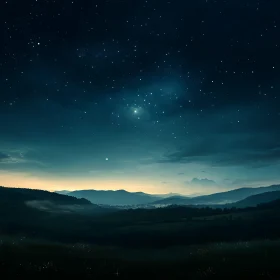 Night Sky and Mountain View