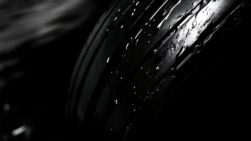 Wet Tire Close-Up