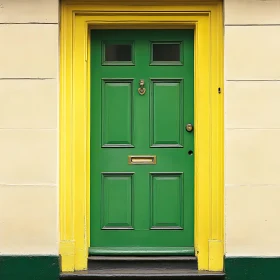 Colorful Entrance: Green and Yellow Door