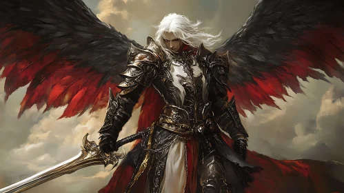 Winged Warrior Angel with Sword