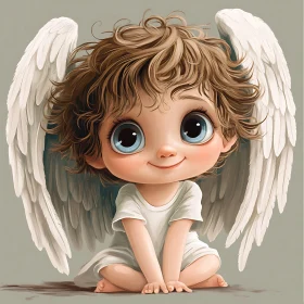 Whimsical Baby Angel Illustration