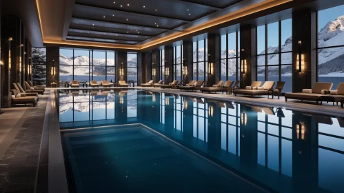 Indoor Swimming Pool with Majestic Mountain Views