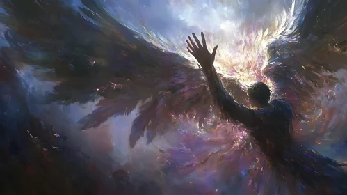 Ethereal Ascent: A Vision of Wings and Light