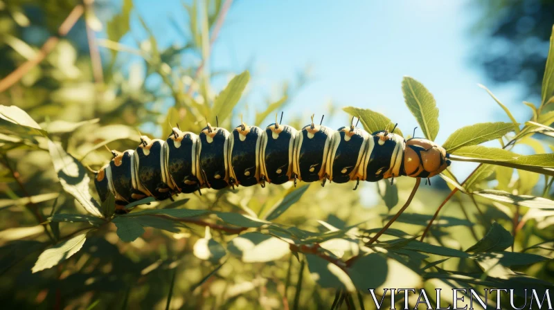 3D Illustrated Monarch Caterpillar in Unreal Engine AI Image