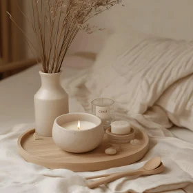 Beige Still Life with Candles