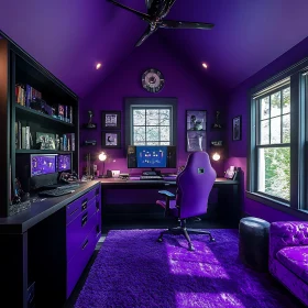 Monochromatic Purple Gaming Setup