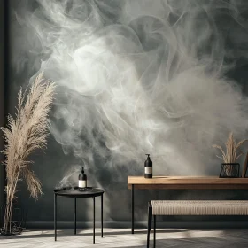 Serene Interior with Smoke Wall Art