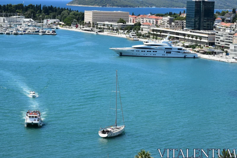 Split Harbor and Cityscape Free Stock Photo