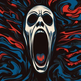 Abstract Scream Art with Bold Colors