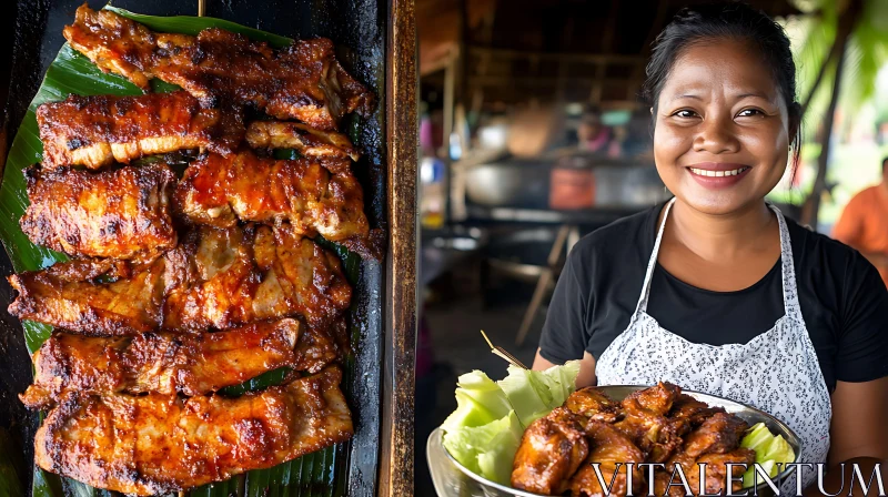 AI ART Homemade Grilled Meat Presented with a Smile