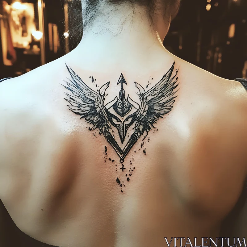 Majestic Winged Symbol Tattoo Art AI Image