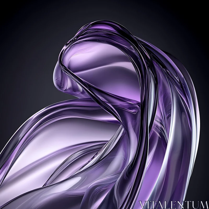 Fluid Glass Form Art AI Image