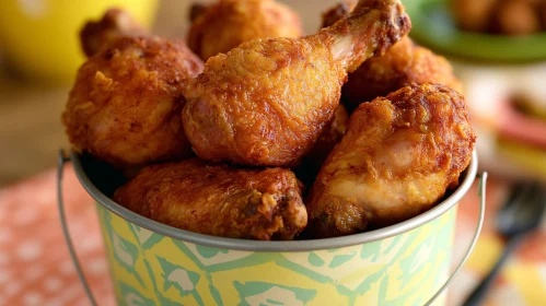 Golden Fried Chicken in a Bucket